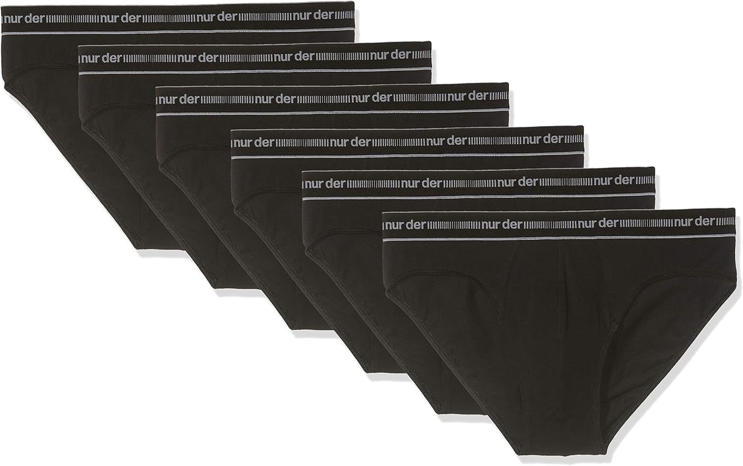 Nur Der Herren Slip 3D Flex Classic DP 6er Pack, Schwarz (Black), 6