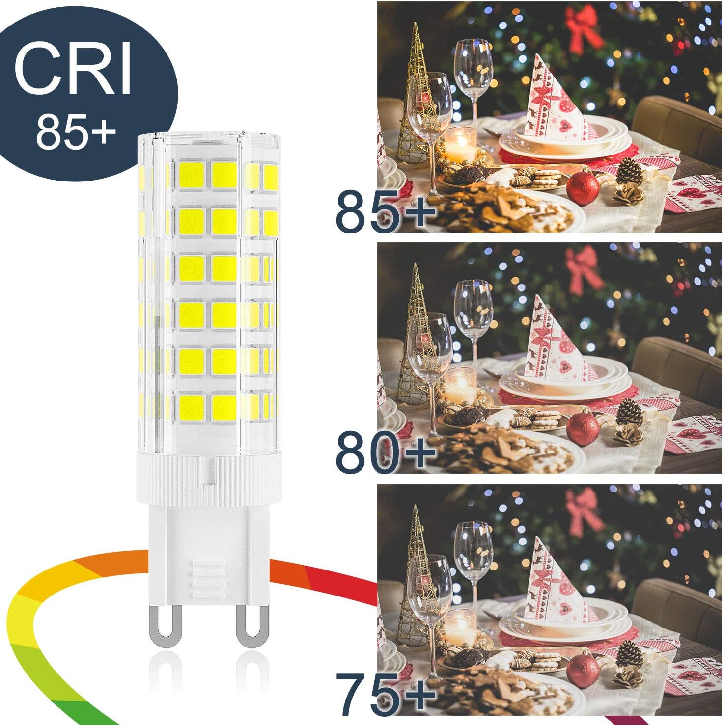 DiCUNO G9 Dimmable LED Light Bulbs, 4W (50W Halogen Equivalent), 450LM, Cool White 6000K, G9 Ceramic Bulbs for Home Lighting 6-Pack - Image 5