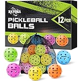 12 Pack Premium Outdoor Pickleball Balls, Meet USAPA Official Standards | 40-Holes Outdoor Pickleballs, High Bounce True Flight, Durable Pickle Ball Set