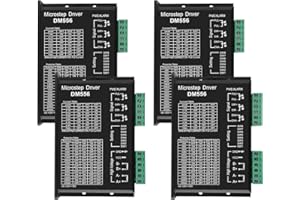 ACEIRMC DM556 CNC Digital Stepper Driver - 2-Phase Stepper Motor Controller, 20-50V DC Max 5.6A, 128 Subdivision for Nema 23, 24 and Nema 34 Motors (4pcs)