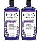 Dr Teal's Foaming Bath with Pure Epsom Salt, Soothe & Sleep with Lavender, 34 fl oz (Pack of 2)