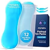 MyHalos® 2X Perineal Ice Packs - Hot & Cold Postpartum Essentials for Hemorrhoids, C Section & Pain Relief, After Birth Essentials for Mom - Cooling Pads, Postpartum Care (2 Pack)