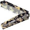 Kent 82T Handmade Folding Pocket Comb for Men, Fine Tooth Hair Comb Straightener for Everyday Grooming Styling Hair, Beard or Mustache, Use Dry or with Balms, Saw Cut Hand Polished, Made in England