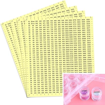 Color Number Stickers, 517 Labels for 