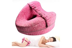 RQUXMT Leg & Knee Pillow for Side Sleepers,Ergonomic Leg Pillow for Soothing, Memory Foam Leg Pillow with Sleeping.Leg&Knee Pillow for Soothing Pain Relief for Sciatica（Pink）