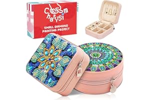 CharySim 2 PC Christmas Diamond Art Jewelry Boxes Kits for Teen Girl Adults Women with Painting Gem Dots Crafts Kits for Girls 8 12 Year Old Ages 7 9 10 11 13 14 Kids Birthday Gift(Mandral Blue)
