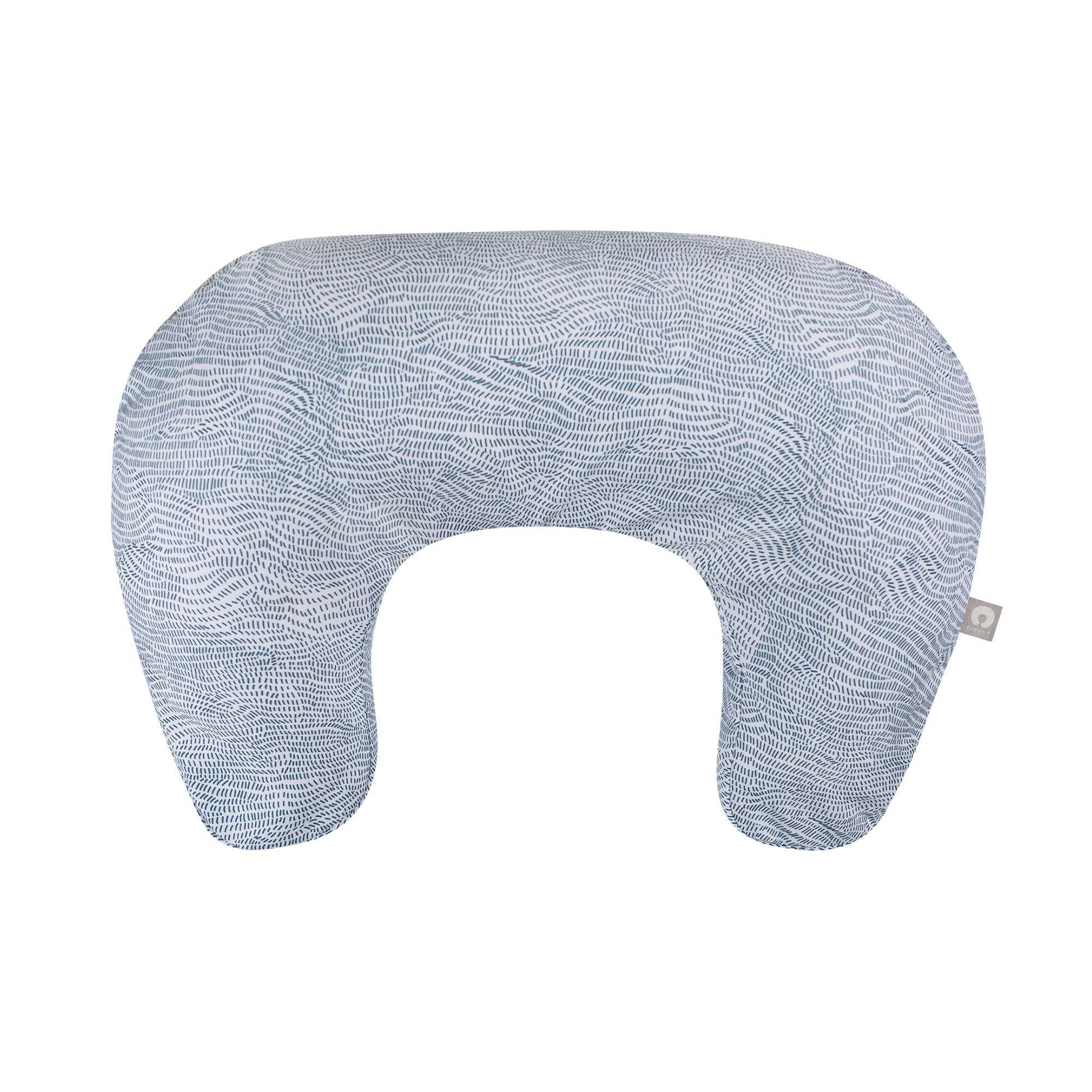 Boppy Nursing Pillow - Ergonomic Bottle & Breastfeeding Pillow with High, Firm, Large Area, Water-Repellent Cushion with Washable Cover; Baby Safety Alliance Verified - Blue Speckled Current
