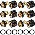 Xiny Tool 3/4 Inch Garden Hose Quick Connect, Quick Connect Garden Hose Fittings, Male and Female Water Quick Release Hose Connector (6 Pack)