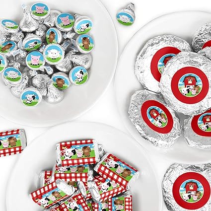 Amazon Com Farm Animals Mini Candy Bar Wrappers Round Candy