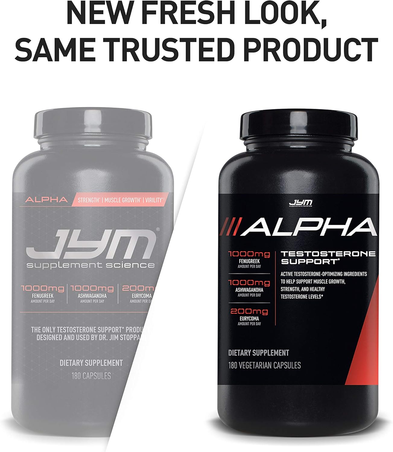 JYM Supplement Science Testosterone Booster - Ashwagandha, Fenugreek, Eurycoma, Damiana, and more | JYM Supplemental Science | 180 Vegetarian capsules | Alpha JYM: Health & Personal Care