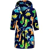 CROOUTN Kids Little Boys Girls Cartoon Hooded Bathrobe Toddler Robe Pajamas Sleepwear