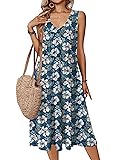Zeagoo Women Casual Tank Midi Summer Dress V Neck
