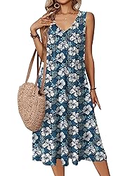 Zeagoo Women 2025 A Line Sleeveless Pleated Summer