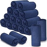 18 Pieces Throw Blankets Bulk 50 x 60 Inch Soft Warm Lightweight Fleece Flannel Blankets Bulk for Homeless Cold Weather Wedding Guests Gifts Home Couch Sofa Bed(Dark Blue)