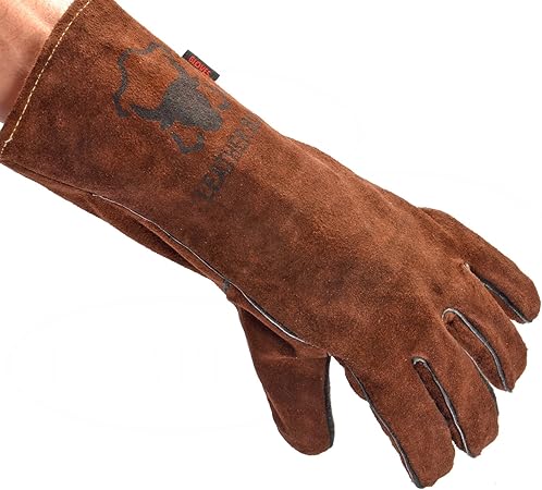 hitzebeständig lange Stulpe Top Qualität Größe S Schwarz Leatherbull