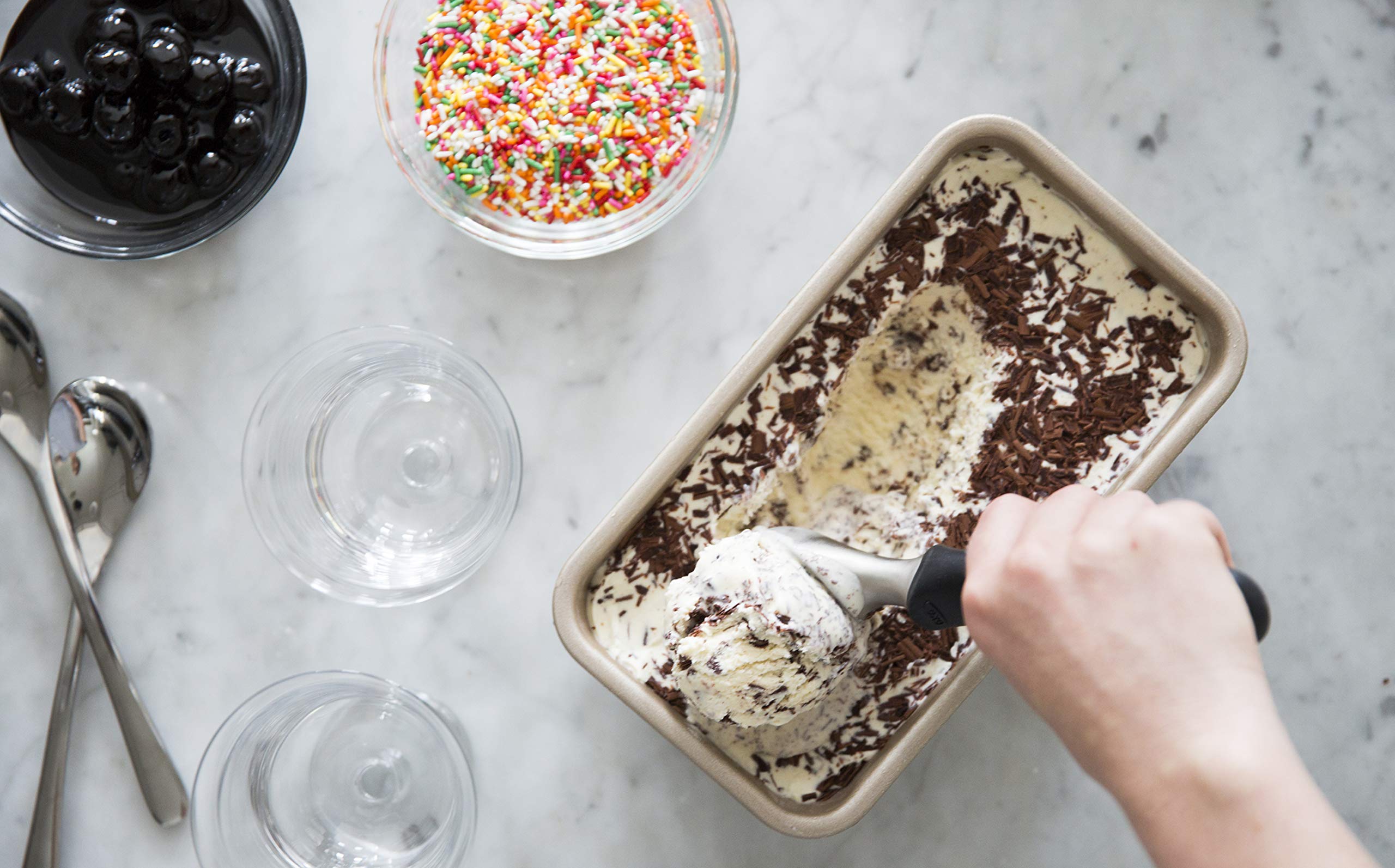 OXO 1191000 Good Grips Solid Stainless Steel Ice Cream Scoop, 8Inch