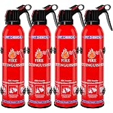 4 Pack ABC Dry Chemical Fire Extinguishers, Portable Dry Powder Fast-Acting Fire Extinguisher with Mount, Suitable for Home, Car, Boat, Truck, Electrical, Grease Fires