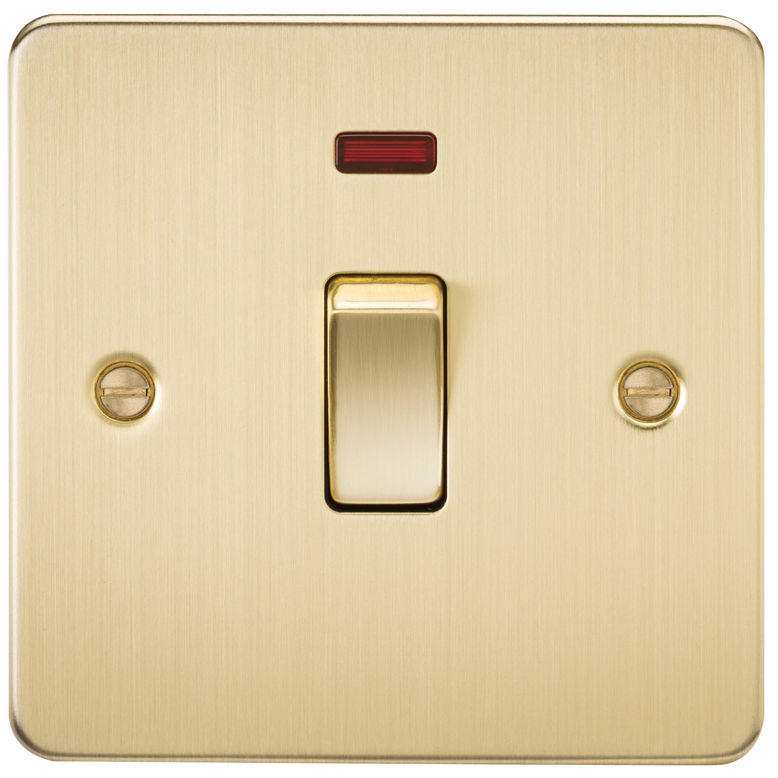 Knightsbridge FPAV8341NBB Flat Plate 20A 1G Dp Switch with Neon-Brushed Brass