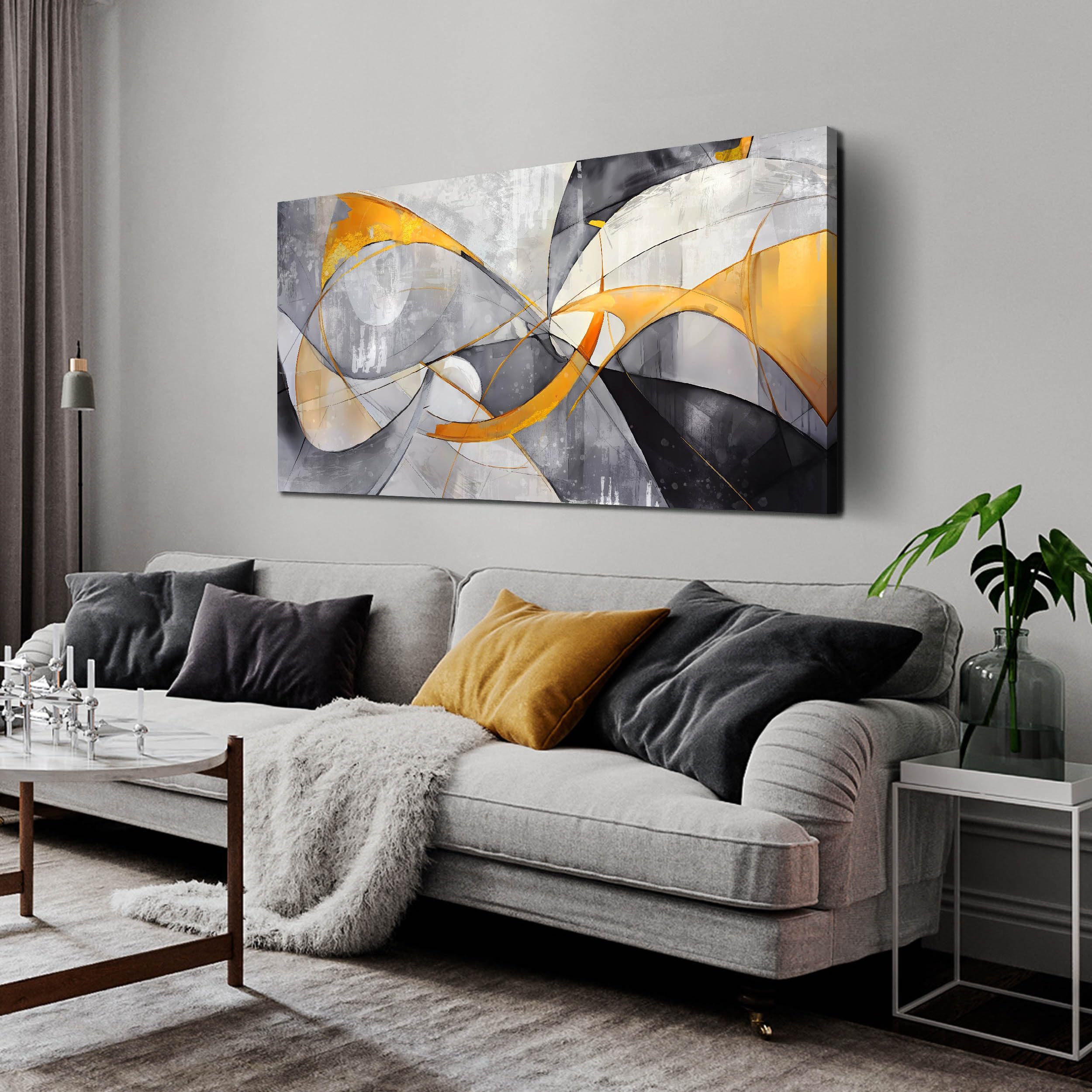 Photo 1 of CGXART Modern Wall Art for Living Room - Minimalist Wall Decor for Bedroom Ready to Hang Size 24" x 48"