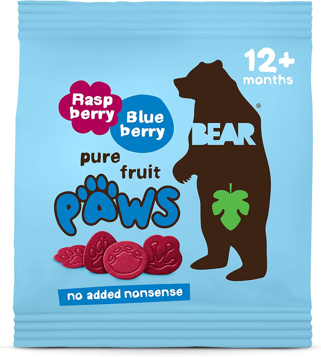 BEAR Raspberry & Blueberry Pure Fruit Paws 18 x 20g: Amazon.co.uk: Grocery