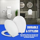 BARGAINS-GALORE Soft Close White Toilet Seat D Shape Easy Install view 4