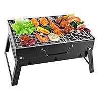 Special Grill klein schwarz Exclusive Balkon Camping Picknick ✔ eckig ✔ tragbar ✔ Grillen mit Holzkohle ✔ für den Tisch 