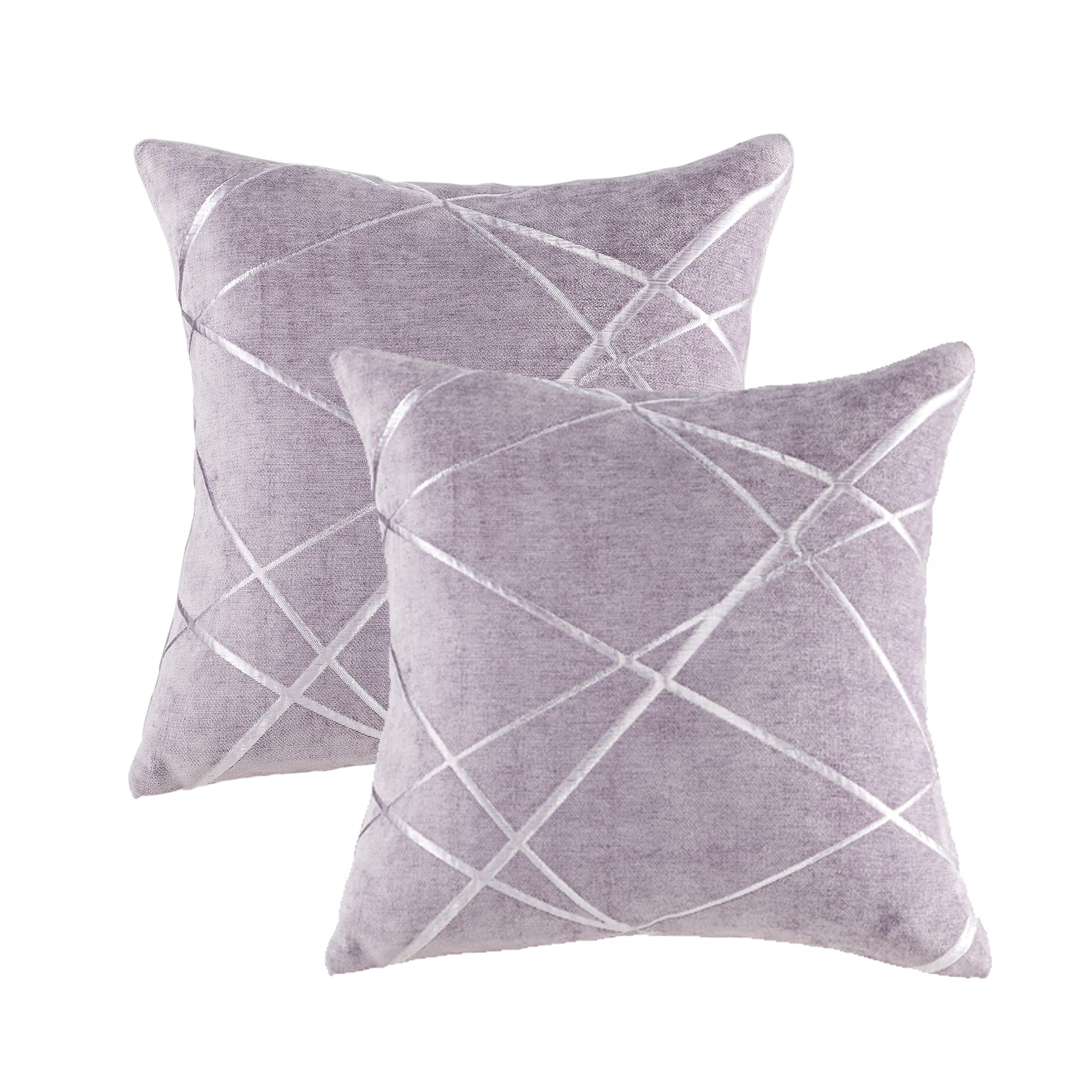GIGIZAZA Cushion Covers 24x24 Inch Decorative Square Violet Throw Pillow Cases 60x60 cm for Bedroom Sofa Living room Set of 2