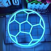 Soccer Neon Sign for Bedroom Dimmable Neon Soccer Ball Light led Lamp for Birthday Party Home College Decor Club Kids Holiday Gifts,12’’ X 12’’ Ice Blue