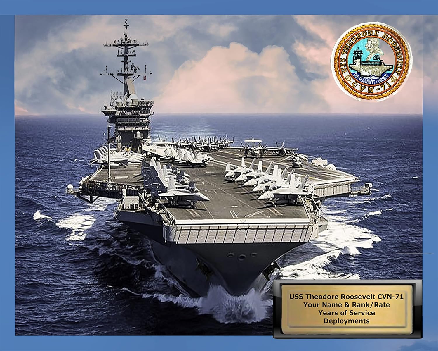 Photographs - USS Roosevelt CVN 71, Custom Personalized Photo, Aircraft Carrier. US Navy Ships.
