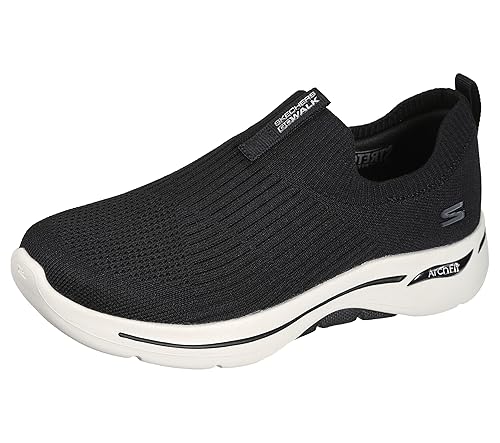 Skechers Women's Go Walk Arch Fit Iconic Sneaker, Black, 9.5