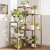 Bamworld Corner Plant Stand 4-Tier Indoor Outdoor Shelf Rack Bamboo Wood view 2