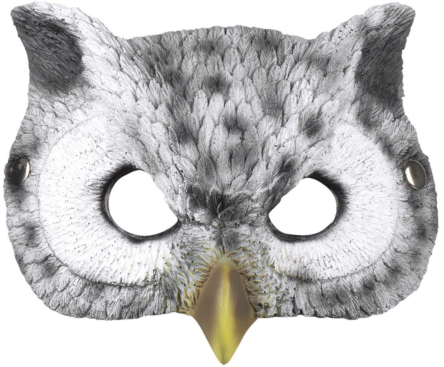 Boland Owl Half Mask – Realistic Animal Print Fancy Dress Mask with Elastic Strap – Costume Accessory for Carnival, Halloween & Themed Parties