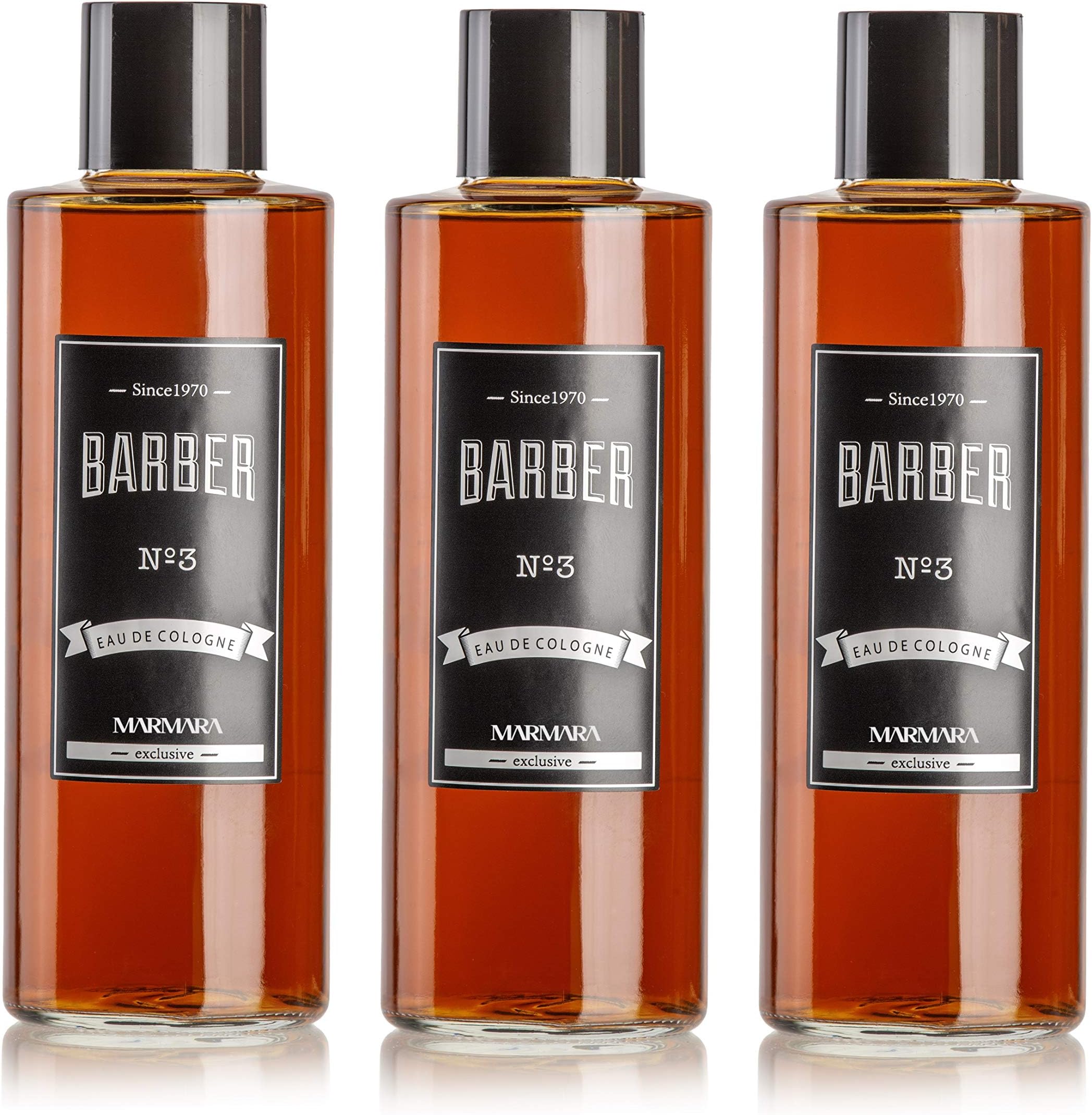 Marmara Barber Cologne Glass Bottles 500 ml Pack of 3
