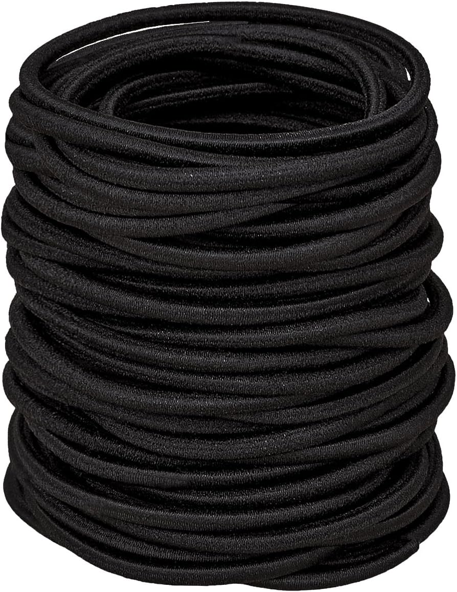 40 Pack Black Hair Elastics Hair Ties Hair Bands Bulk Ponytail Holders