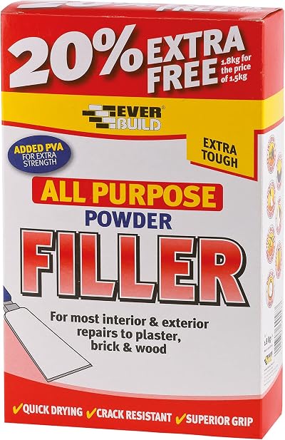 Everbuild All Purpose Powder Filler 1.8 kg Interior Exterior Quick Dry White