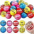Liliful 48 Pieces Motivational Stress Balls Bulk for Adults Fidget Toys Inspirational Squeeze Balls Employee Appreciation Gift Adult Goodie Bag Stuffer 2.2 Inch(Bright Colors)