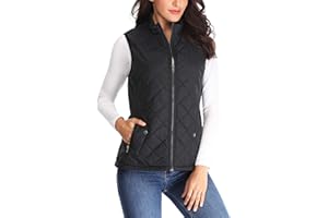 MISS MOLY Women Lightweight Quilted Padded Vest Stand Collar Zip Up Front Gilet Quilted
