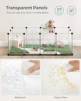 SONGMICS Pet Playpen with Floor Small Animal Enclosure 125x63x42 cm White view 9
