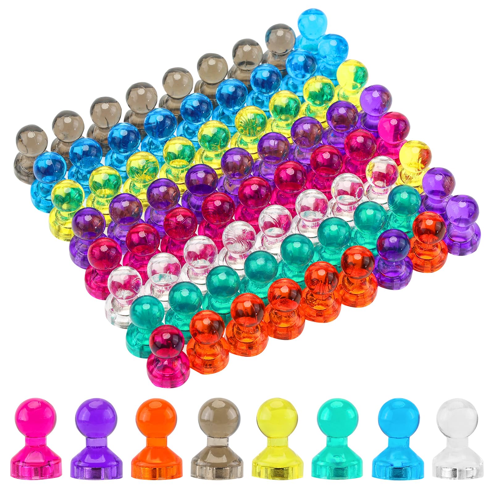 72PCS Small Fridge Magnets for Whiteboard, Magnets Strong Magnetic Push Pins Magnets, Colorful Acrylic Magnet for Refrigerator, Kitchen, Office, Classroom, Noticeboard