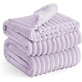 Bedsure GentleSoft Lavender Fog Fleece Blanket for Couch - Cozy Soft Blankets for Women, Cute Small Throws for Girls, 90x90 Inches