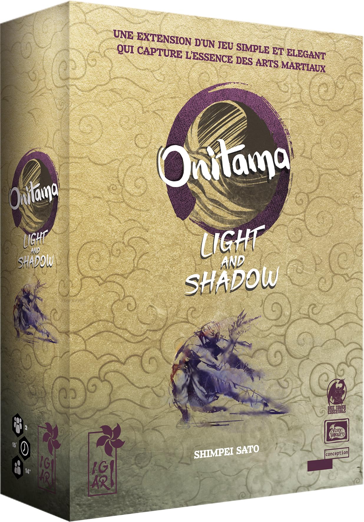 Asmodee Igiari Onitama - Expansion: Light and Shadow - Board Games - Strategy Games for 14 Years and Up - Game for 2 Players - French Version