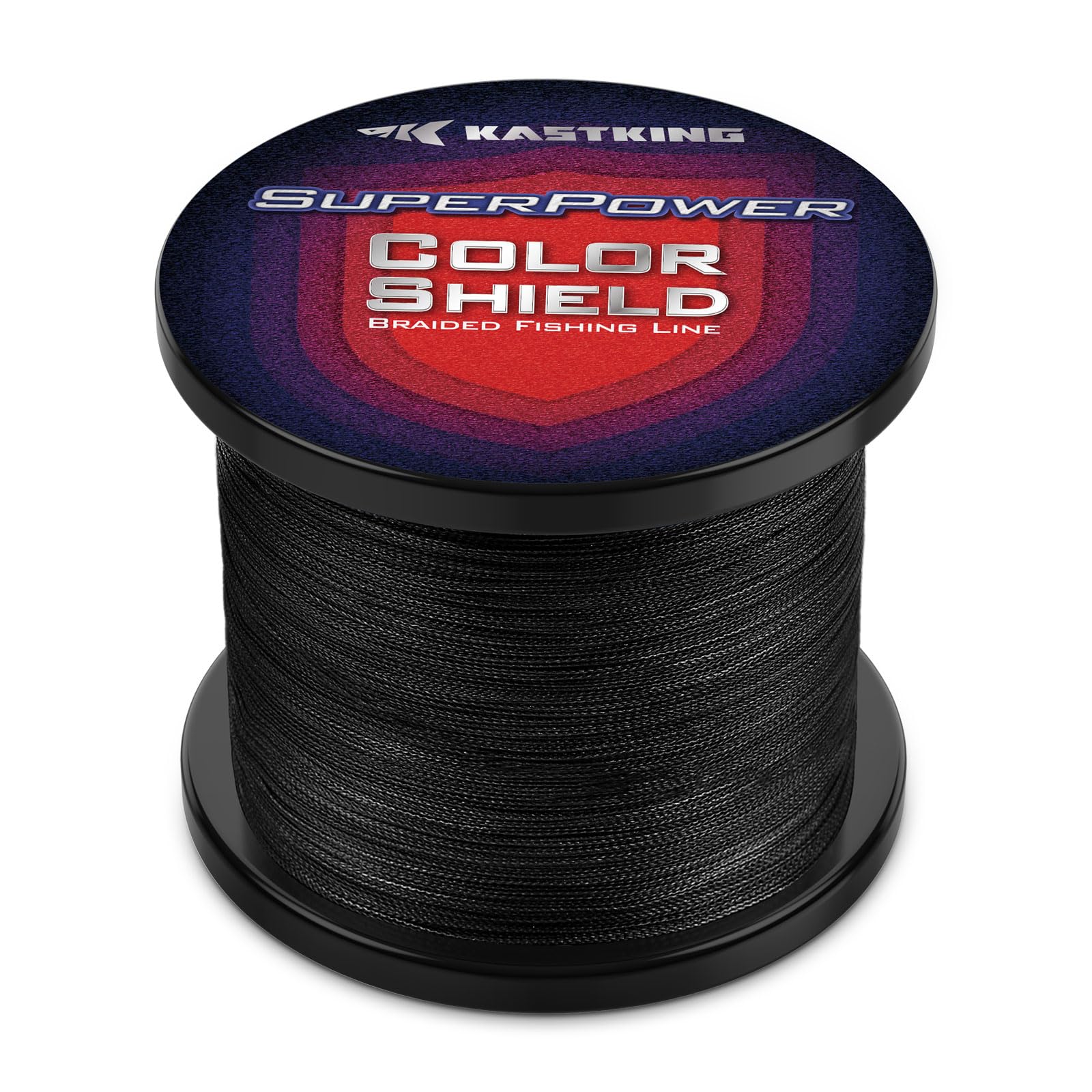 KastKing Superpower ColorShield Braided Fishing Line, Black, 8LB, 1000Yards, X4 Image