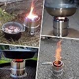 Ohuhu Rocket Stainless Steel Camping Stove Wood Alcohol Portable Outdoor Cooking view 7