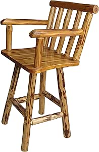 Amazon.com: Rush Creek Log Cabin Style Fixed Pub Chair: Sports & Outdoors
