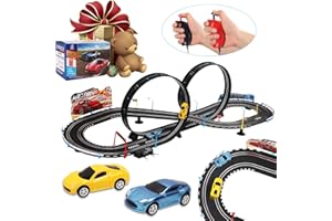 EYEEXTEND Slot Car Race Track Sets Kid's Toys, 22 FT Dual Racing Game Overpass Race Car Track, Two Players Game Suitable Gift for Children Aged 3 4 5 6 7 8-12 Years Old