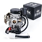 Glixal ATMT1-073-1 20mm Performance Big Bore CVK Carburetor with Electric Choke for Chinese GY6 49cc 50cc 80cc 100cc Scooter Moped ATV Go Kart Quads Buggy 139QMB 139QMA 147QMD PD18J PD19J Carbs