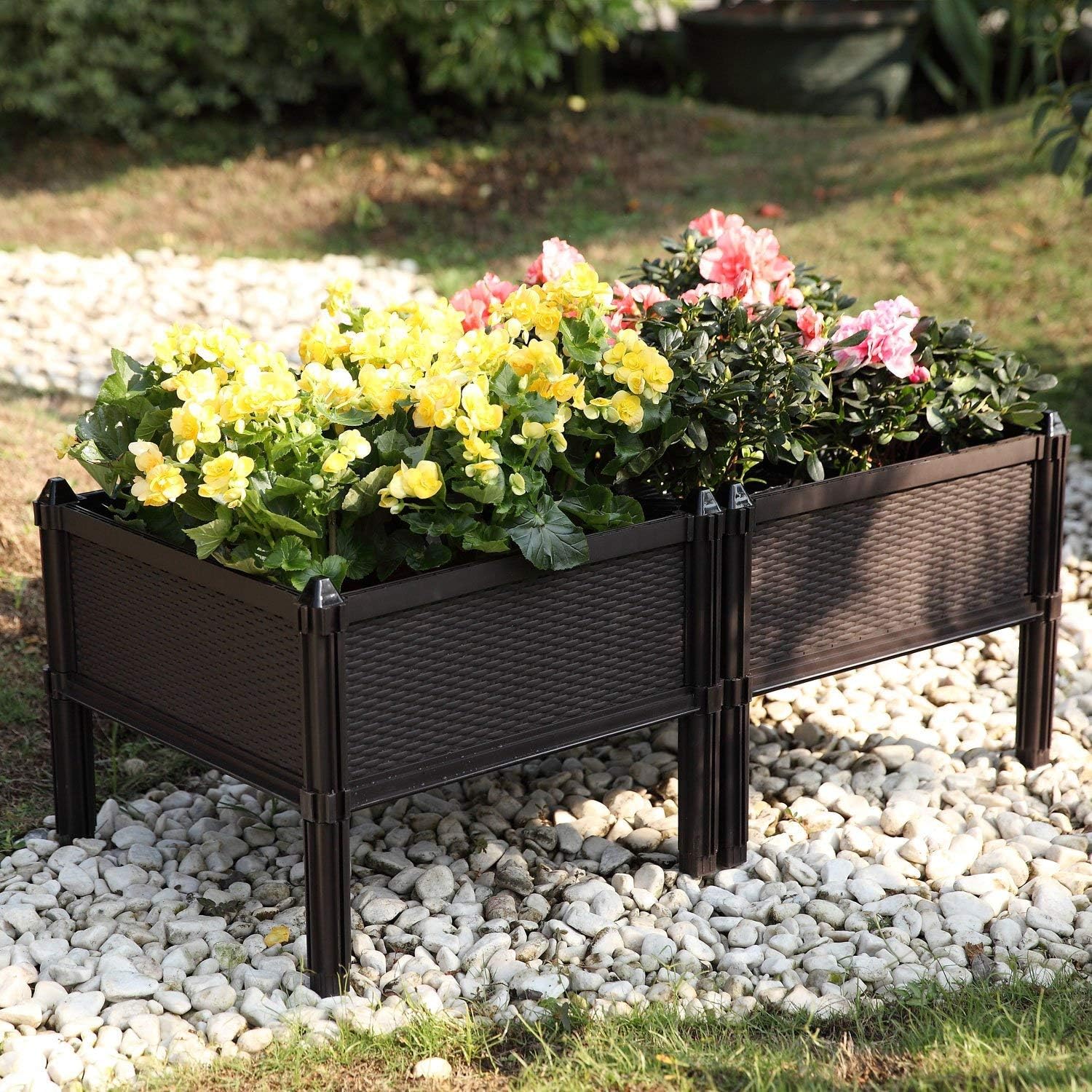 ComSaf Huerto Urbano Kit Planter Marrón Cuadrado Paquete de 4 ...