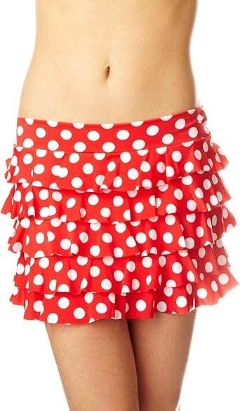 womens red swim skirt