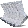 APTYID Men's Moisture Wicking Cushioned Crew Work Boot Socks (4 Pairs/6 Pairs)