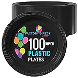 Exquisite 10 Inch. Dinner Plates Black Plastic